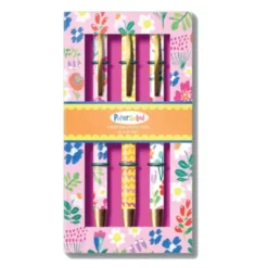 Kugelschreiber 3er-Set - bunte Kugelschreiber im rosa Blumen-Design