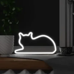LED Neonleuchte Katze liegend - inkl. USB-Kabel