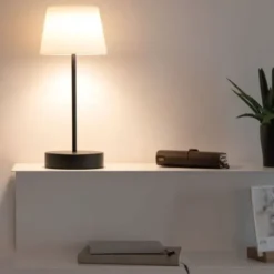 LED Tischleuchte OSCAR (Akkulampe) - 3 Lichtstufen, schwarz weiß