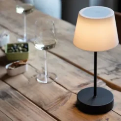 LED Tischleuchte OSCAR (Akkulampe) - 3 Lichtstufen, schwarz weiß
