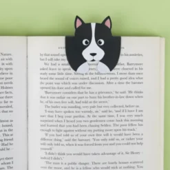 Lesezeichen Hund magnetisch auf Geschenkkarte, schwarz-weiß BRUTUS