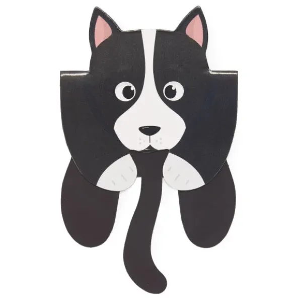 Lesezeichen Hund magnetisch auf Geschenkkarte, schwarz-weiß BRUTUS