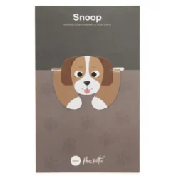 Lesezeichen Hund magnetisch auf Geschenkkarte, braun-weiß SNOOP