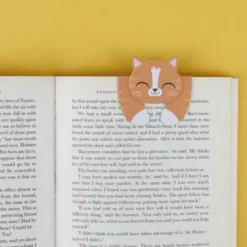 Lesezeichen Katze magnetisch auf Geschenkkarte, orange-getigerte Katze TABBY