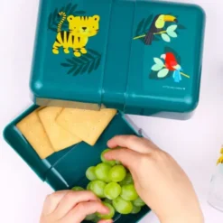 Lunchbox / Brotdose mit Stickerbogen JUNGLE TIGER