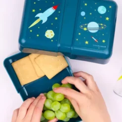 Lunchbox / Brotdose mit Stickerbogen SPACE