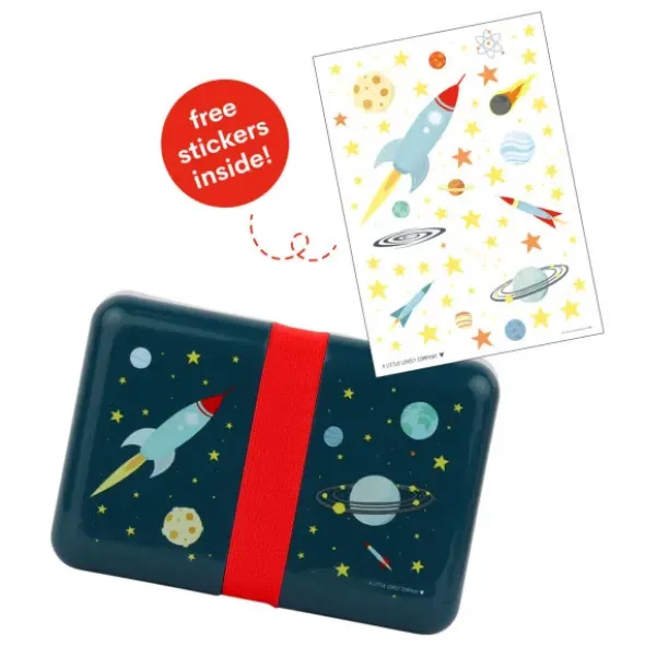 Lunchbox / Brotdose mit Stickerbogen SPACE