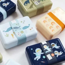 Lunchbox / Brotdose mit Stickerbogen SPACE