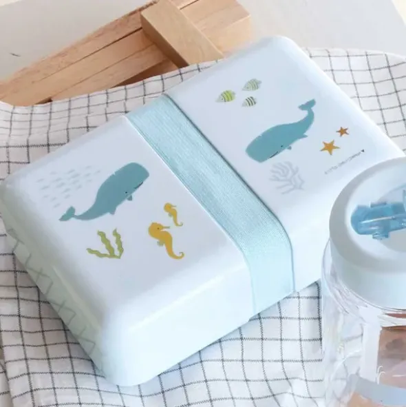 Lunchbox / Brotdose mit Stickerbogen OCEAN