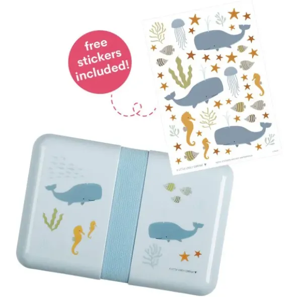 Lunchbox / Brotdose mit Stickerbogen OCEAN
