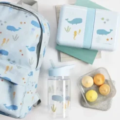 Lunchbox / Brotdose mit Stickerbogen OCEAN