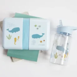 Lunchbox / Brotdose mit Stickerbogen OCEAN