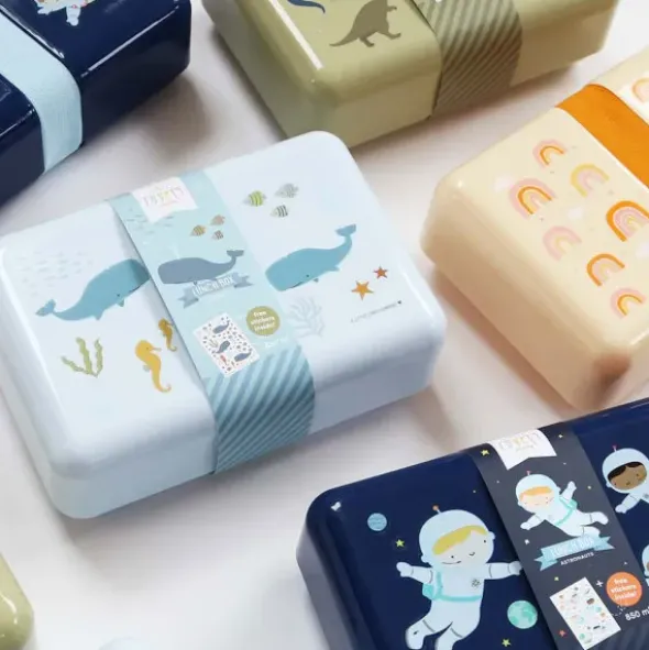 Lunchbox / Brotdose mit Stickerbogen OCEAN