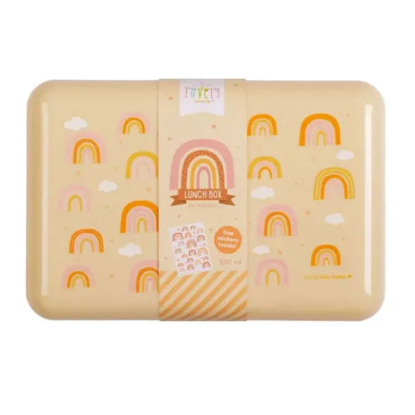 Lunchbox / Brotdose mit Stickerbogen RAINBOWS
