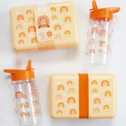Lunchbox / Brotdose mit Stickerbogen RAINBOWS