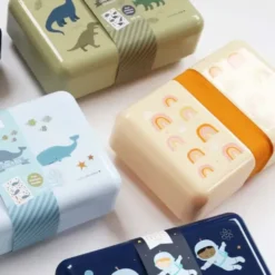 Lunchbox / Brotdose mit Stickerbogen RAINBOWS