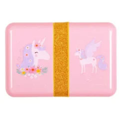 Lunchbox / Brotdose mit Stickerbogen UNICORN