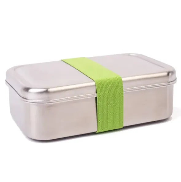 Lunchbox Edelstahl L, Band elastisch grün