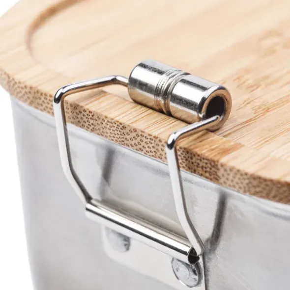 Lunchbox Edelstahl mit Bambusdeckel JUNGLE CLIP S