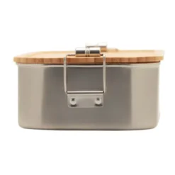 Lunchbox Edelstahl mit Bambusdeckel JUNGLE CLIP S