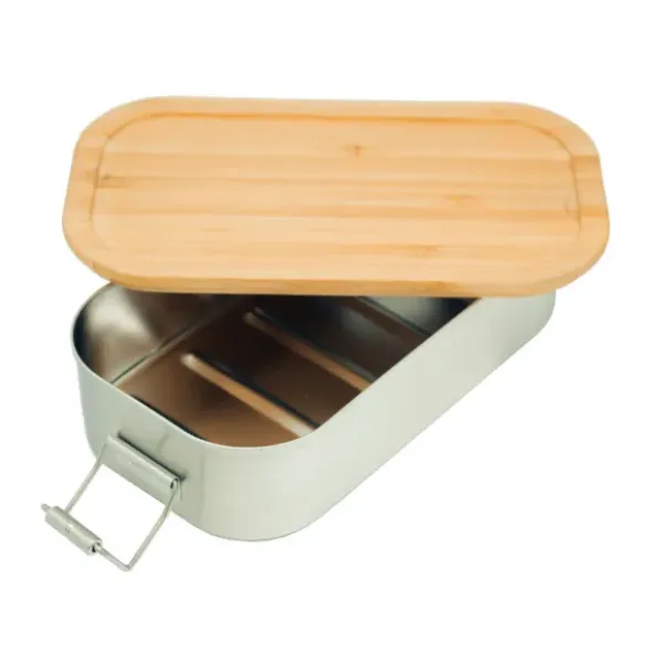 Lunchbox Edelstahl mit Bambusdeckel JUNGLE CLIP S