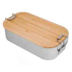 Lunchbox Edelstahl mit Bambusdeckel JUNGLE CLIP S