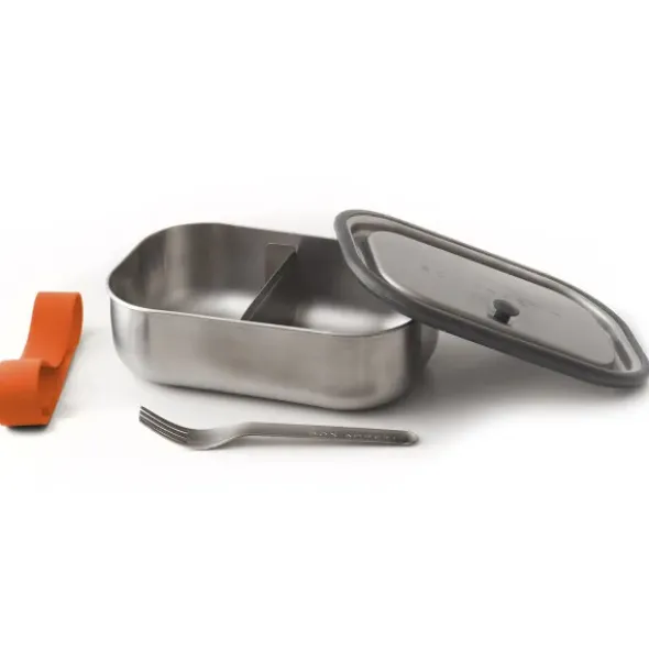 Lunchbox Edelstahl mit Gabel 1 l - orange