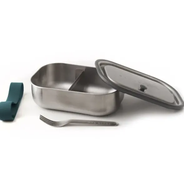 Lunchbox Edelstahl mit Gabel 1 l - ocean