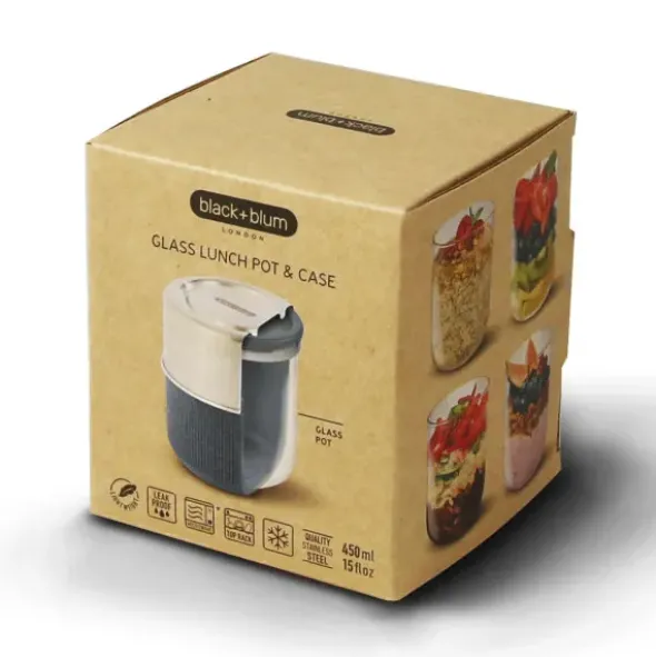 Lunchbox / Glas Lunchpot 450 ml SLATE, schiefergrau