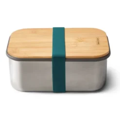 Lunchbox / Sandwichbox L Edelstahl Bambus 1,25 l ocean blau