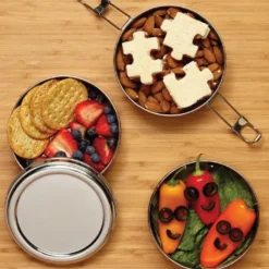 Lunchdose Edelstahl rund TRI BENTO mit Namensgravur