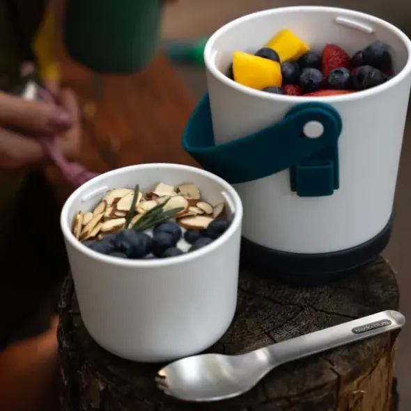 Lunchpot ORIGINAL mit Göffel 600 + 300 ml ocean, petrol