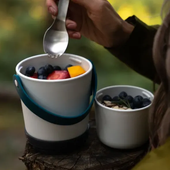 Lunchpot ORIGINAL mit Göffel 600 + 300 ml ocean, petrol