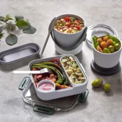 Lunchpot ORIGINAL mit Göffel 600 + 300 ml, olive