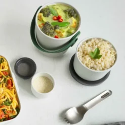 Lunchpot ORIGINAL mit Göffel 600 + 300 ml, olive