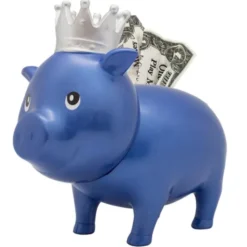 Lustige Sparschweine BIGGYS - Krone, blue diamond