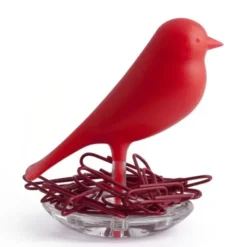 Magnethalter / Büroklammernhalter Nest Sparrow rot