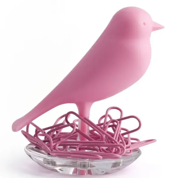 Magnethalter / Büroklammernhalter Nest Sparrow pink