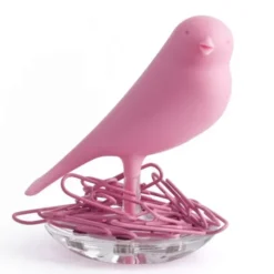 Magnethalter / Büroklammernhalter Nest Sparrow pink