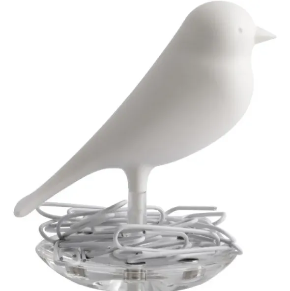 Magnethalter / Büroklammernhalter Nest Sparrow weiß