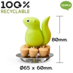Magnethalter Eichhörnchen SQUIRREL & ACORN weiß