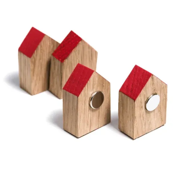 Magnethäuschen HOLD ME 2er-Set – Haus Holzmagnete aus Eichenholz