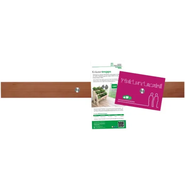Magnetische Holzleiste mit 5 Magneten, Birnenholz geölt 60 cm