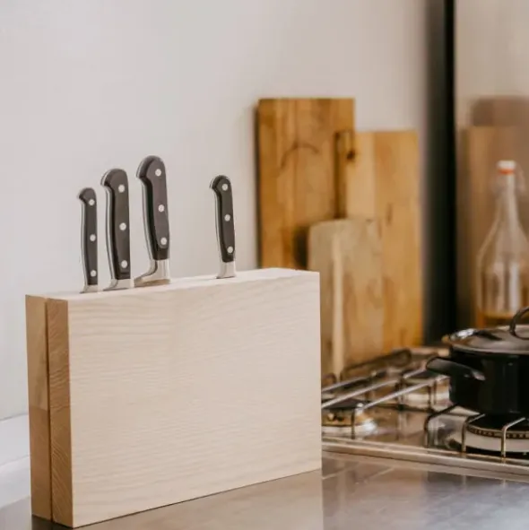 Messerblock Holz freistehend – Timber Twin aus Eschenholz