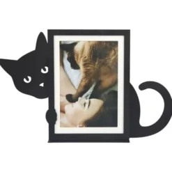 Metall Fotorahmen Katze schwarz - Hochformat