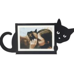 Metall Fotorahmen Katze schwarz - Querformat