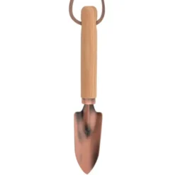 Mini Harke und Schaufel mit Holzgriff Set, Kupfer