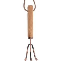 Mini Harke und Schaufel mit Holzgriff Set, Kupfer