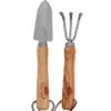 Mini Harke und Schaufel mit Holzgriff Set, Edelstahl