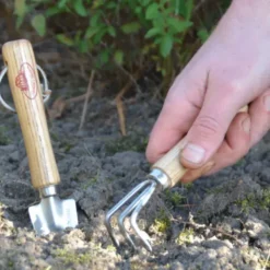 Mini Harke und Schaufel mit Holzgriff Set, Edelstahl